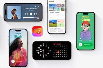 Foto van aantal iPhones met daarop iOS 17
