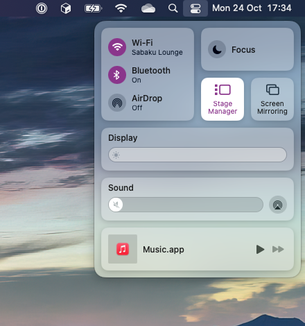Screenshot Bedieningspaneel macOS 13.