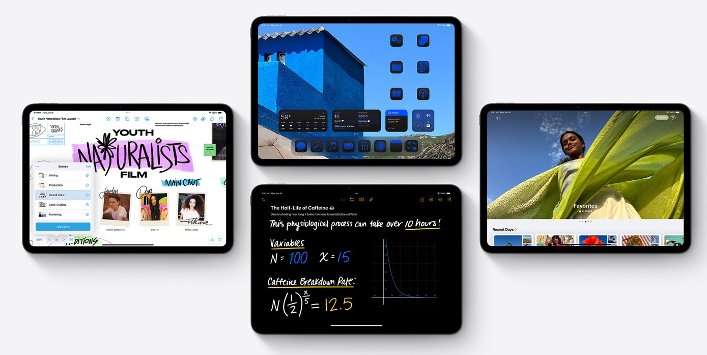 Screenshot van iPads met daarop iPadOS 18