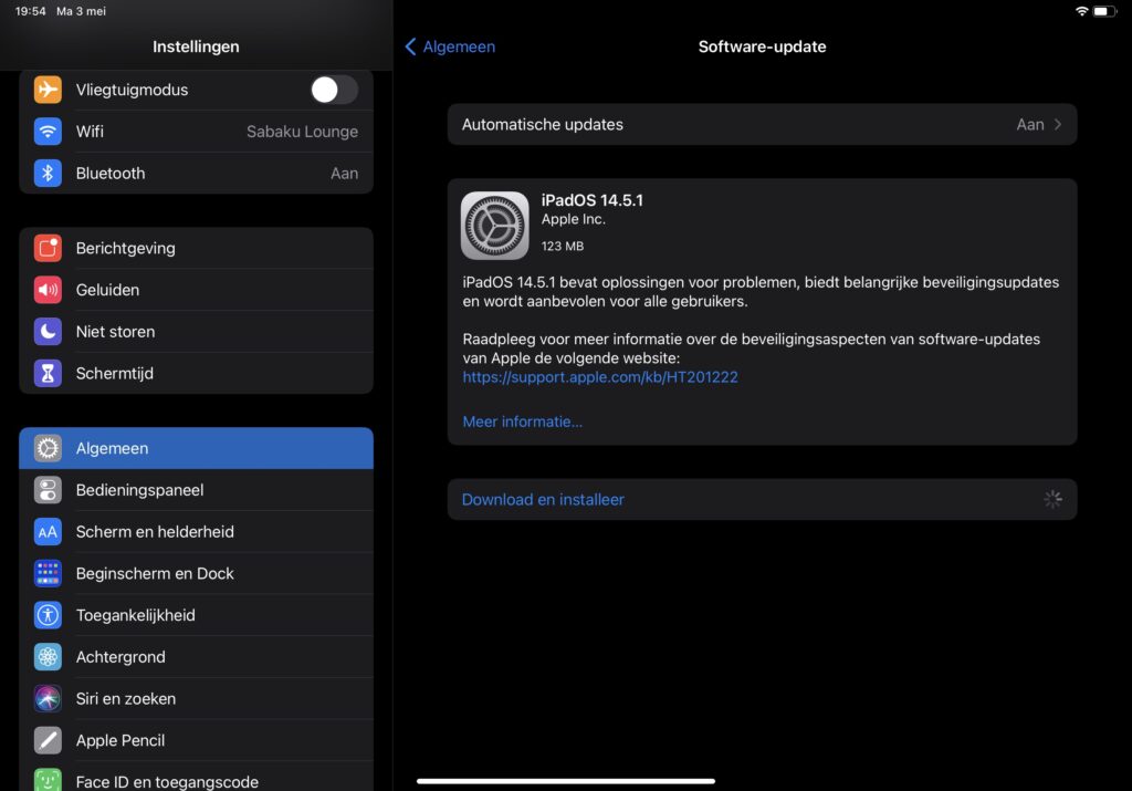 Screenshot iPadOS 14.5.1-update