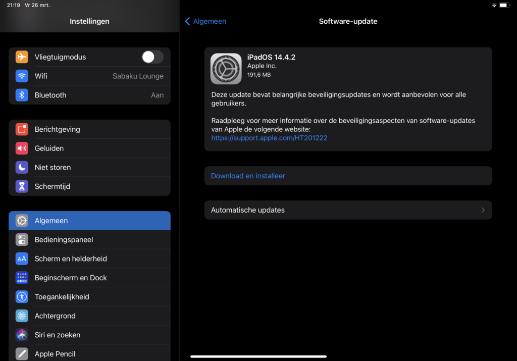 Screenshot software-update iPadOS