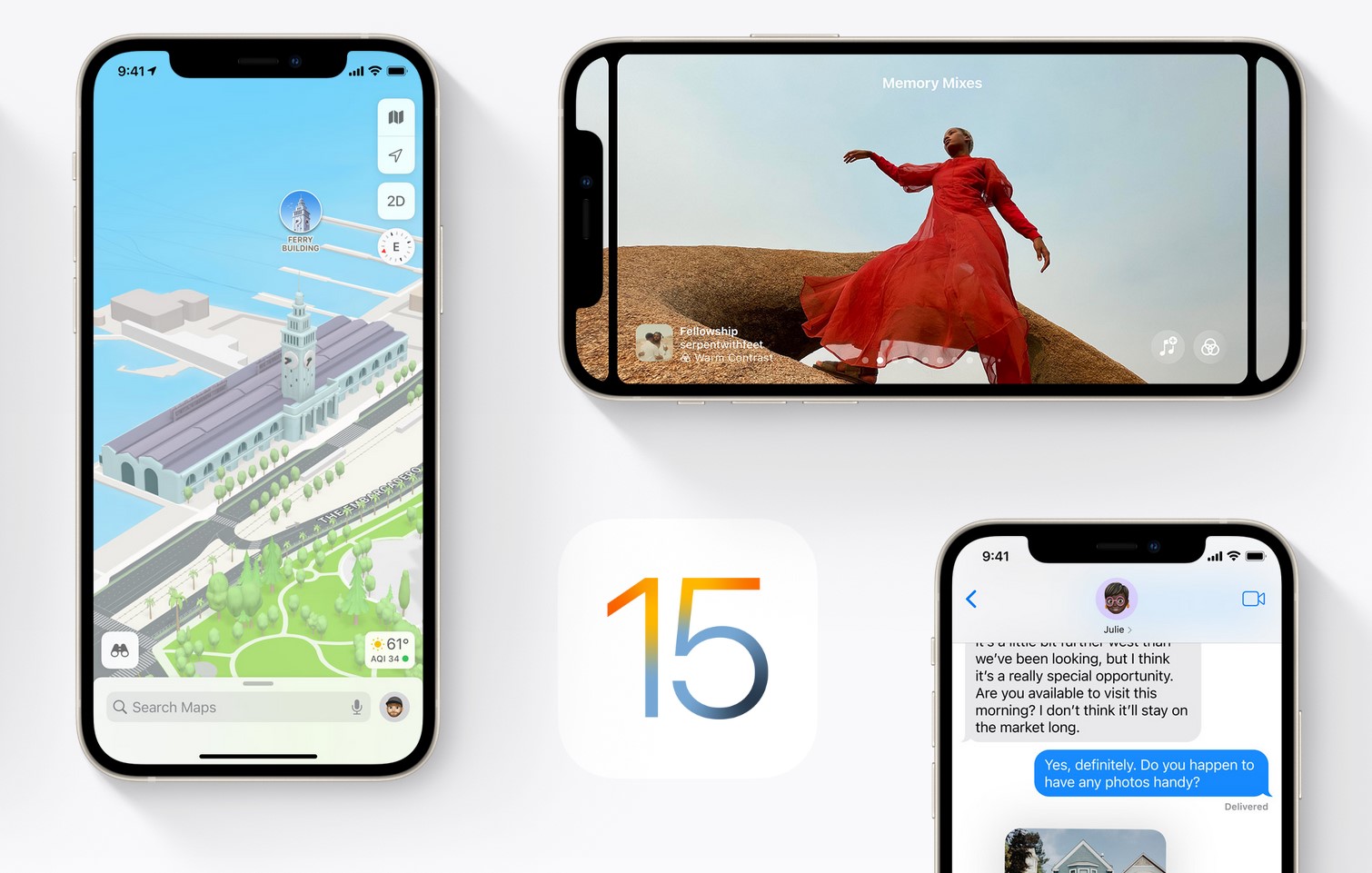 iPhones met iOS 15-logo