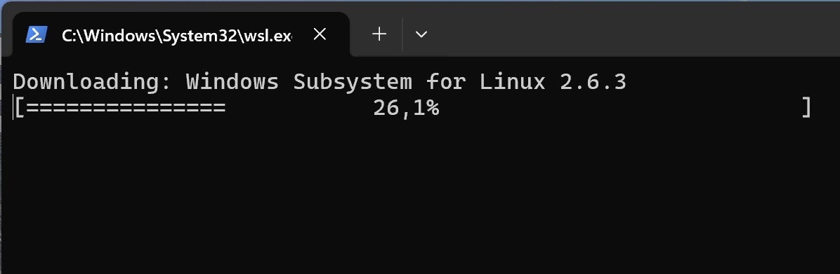 Screenshot om WSL te installeren
