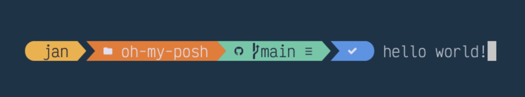 Screenshot van Oh My Posh