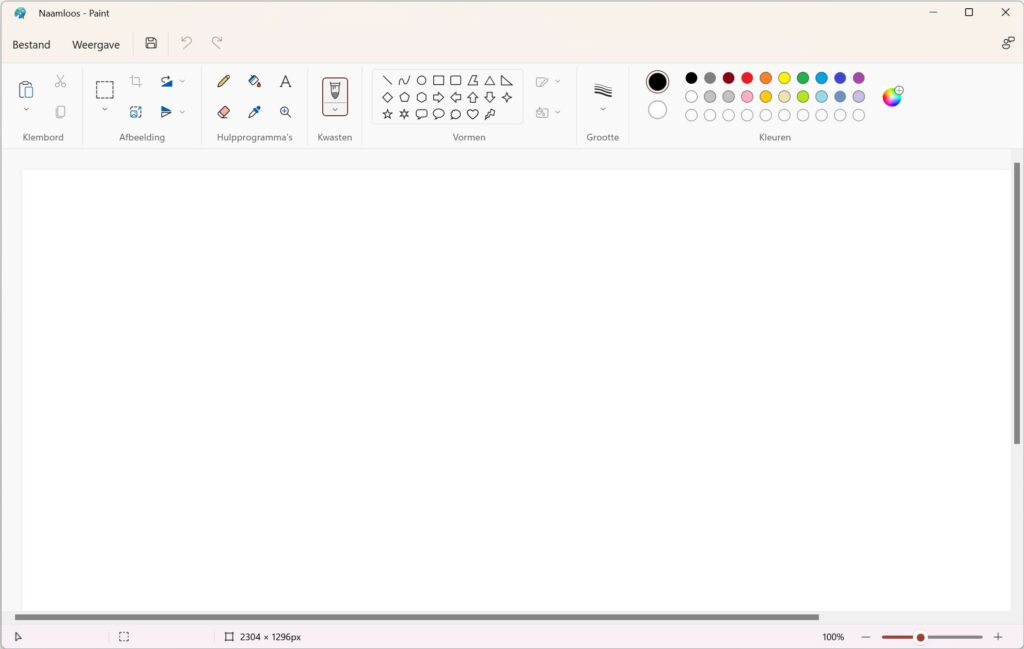 Screenshot van Paint