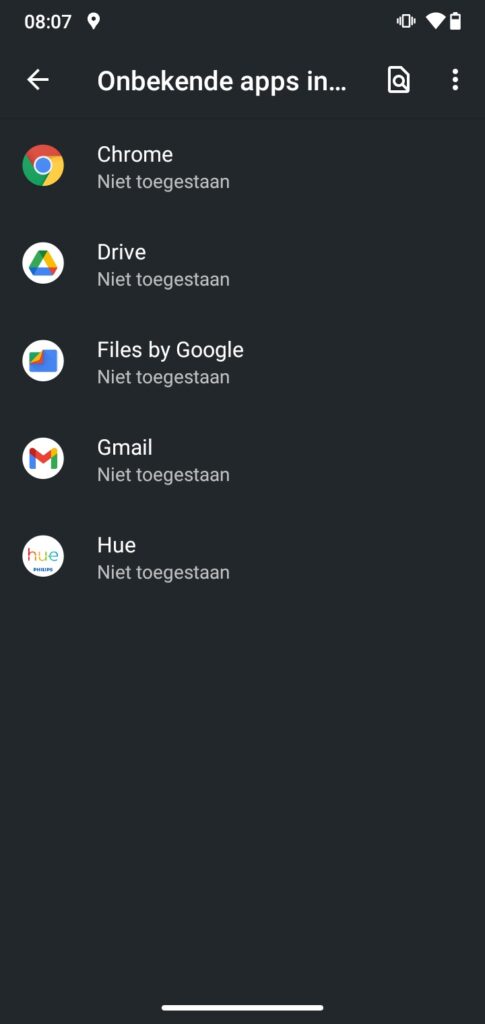 Installeer geen apps uit onbekende bronnen.