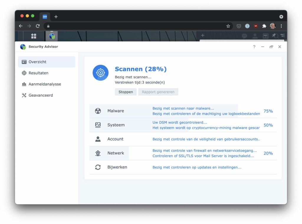 Screenshot Security Advisor DSM