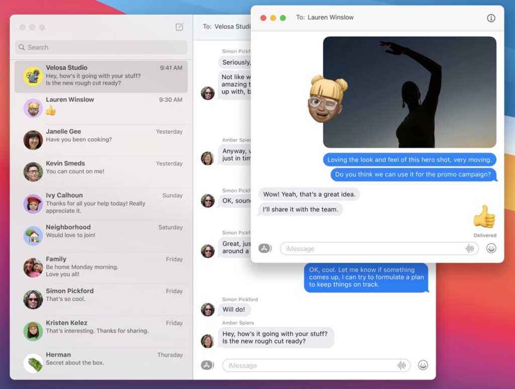 Screenshot iMessage op Mac