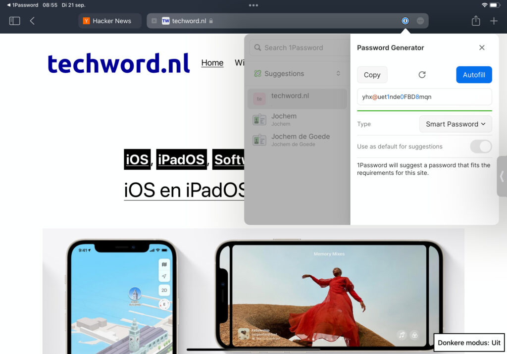 Screenshot 1Password-extensie