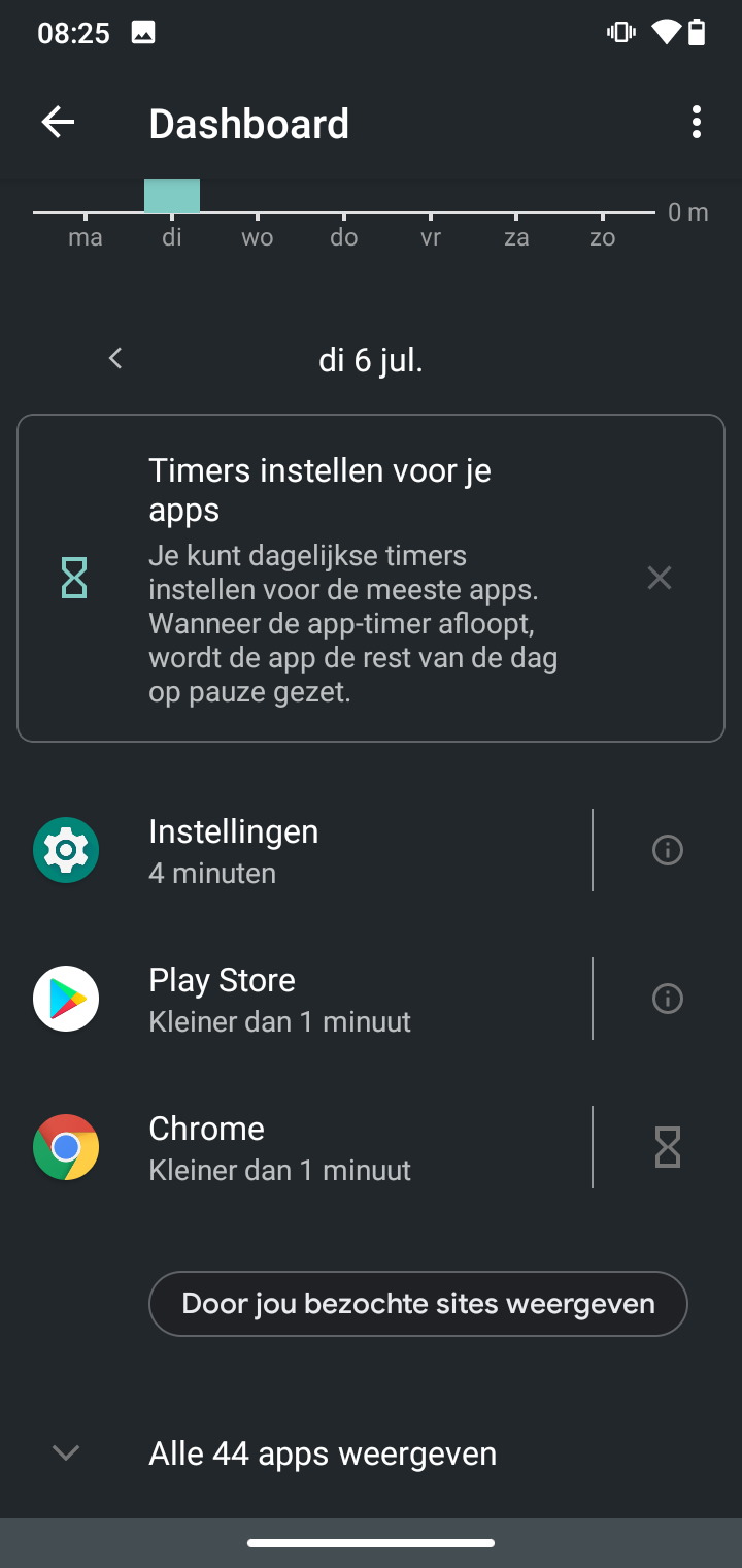 Screenshot appgebruik inzien