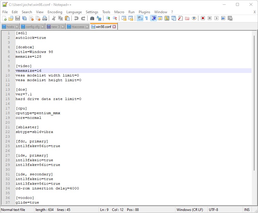 Screenshot van Notepad++