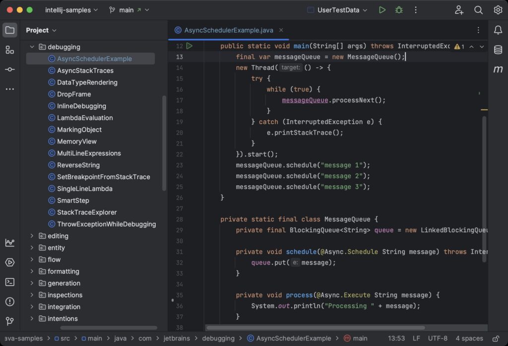 Screenshot of IntelliJ