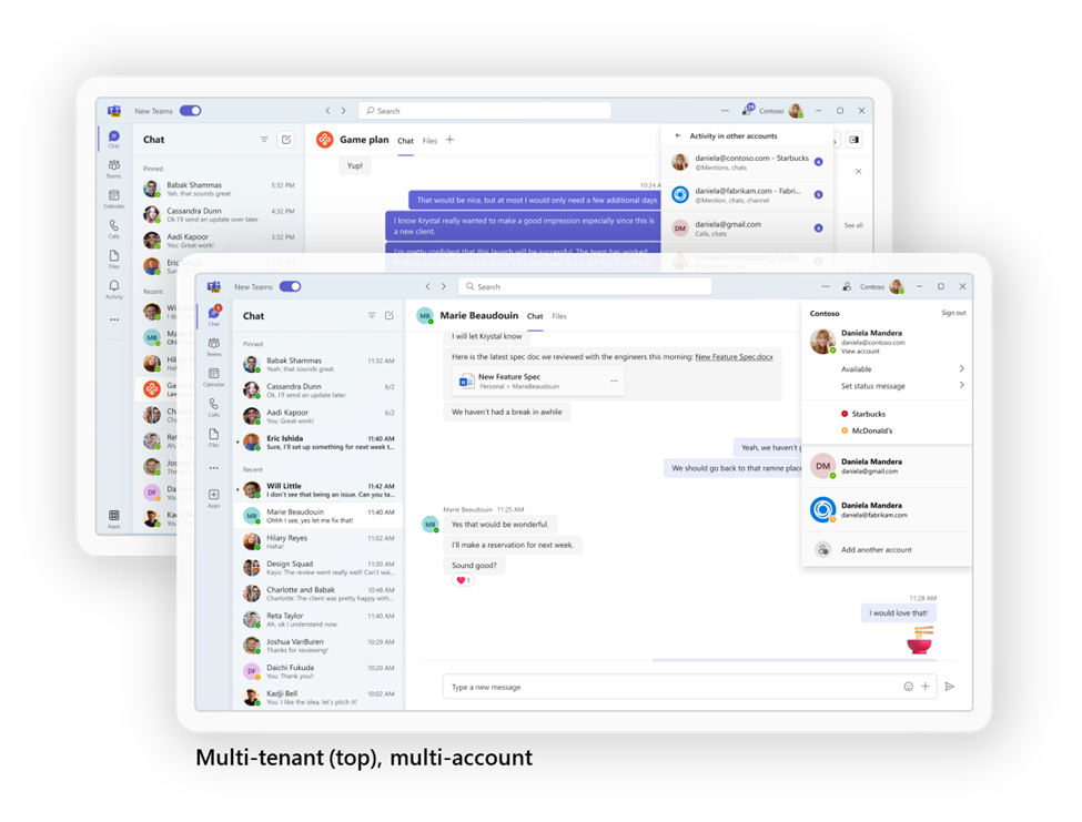 Screenshot van nieuwe Microsoft Teams