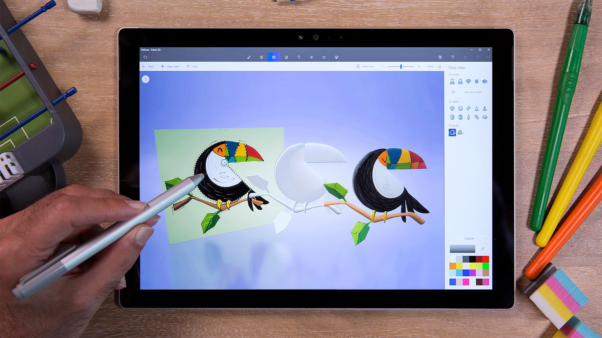 Paint 3D op een Surface-tablet.